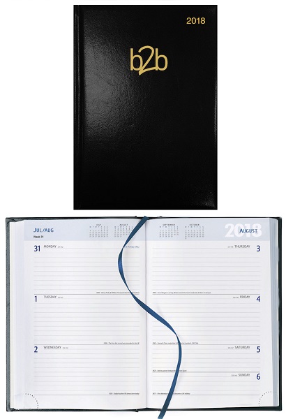 Strata A5 Desk Diary - Week To View - White Paper