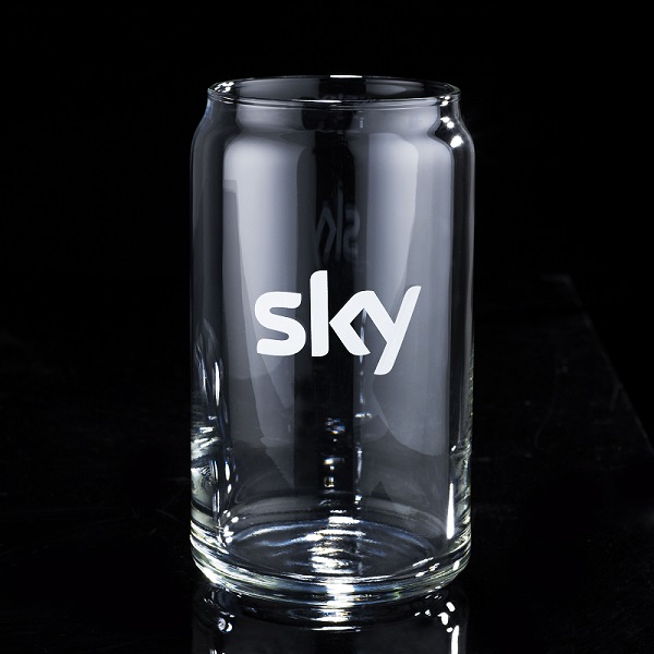 Can shaped drinking glass bulk packed 